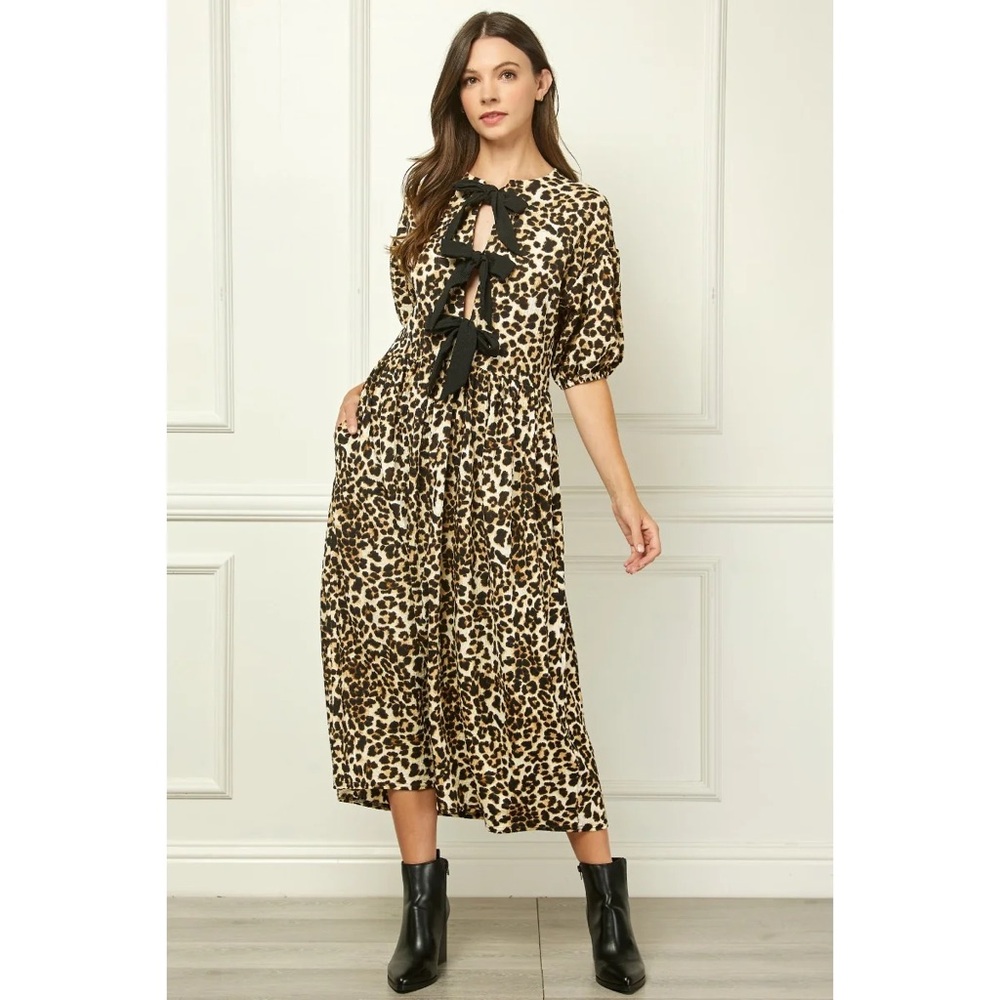 ASOS Animal Print Long Sleeve Dress